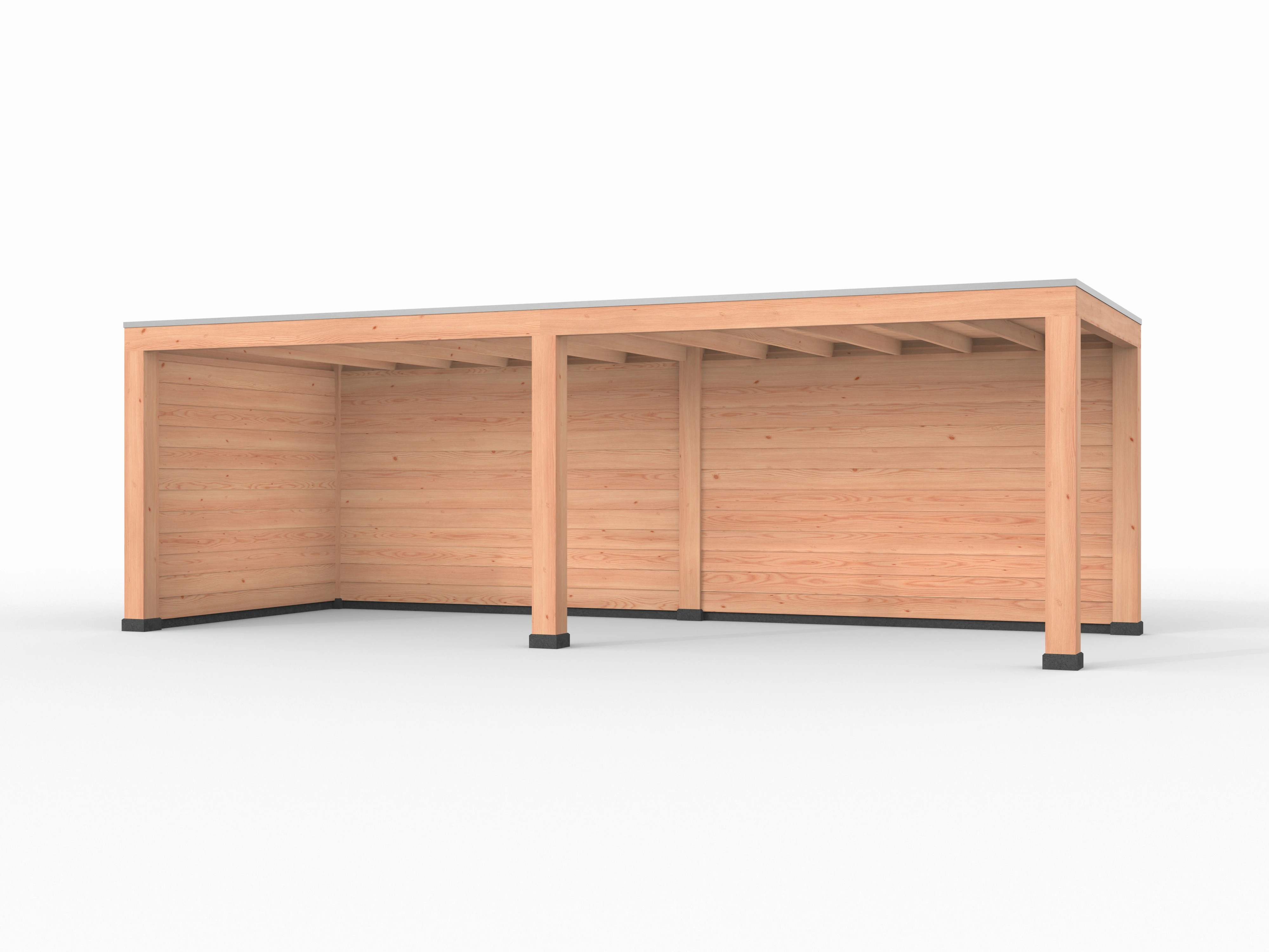 Douglas overkapping, 750 x 300, met achterwand en zijwand, Westwood Modern - Afbeelding 1